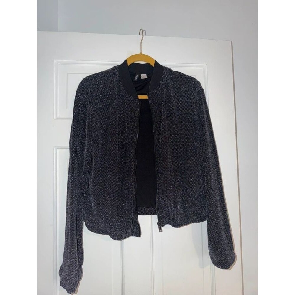 women’s metallic zip up bomber jacket